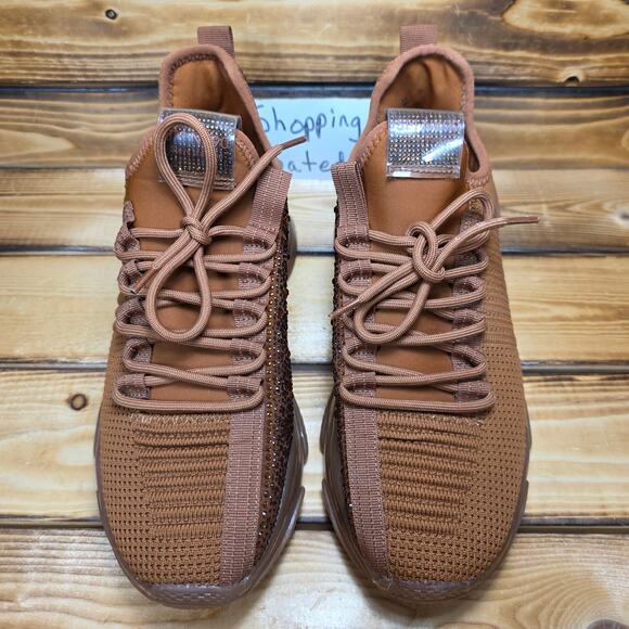 Steve Madden Maxima Sneakers Women’s Size 10 – Brown Rhinestone Chunky Knit - Picture 9 of 11